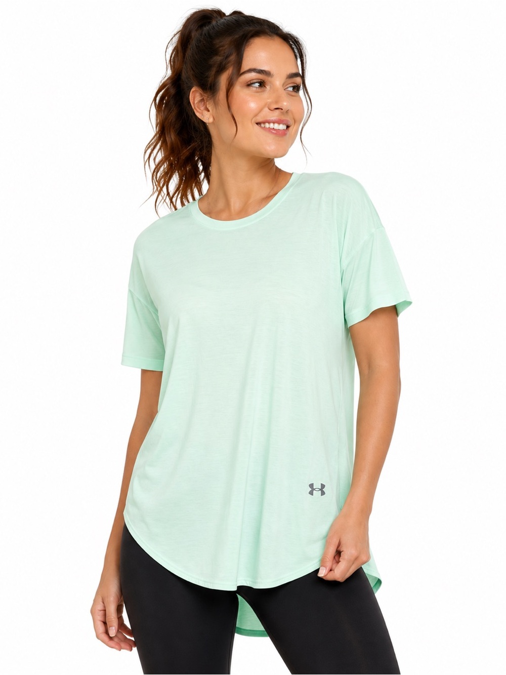 Under Armour Mint Green Open Back Activewear Tee XS